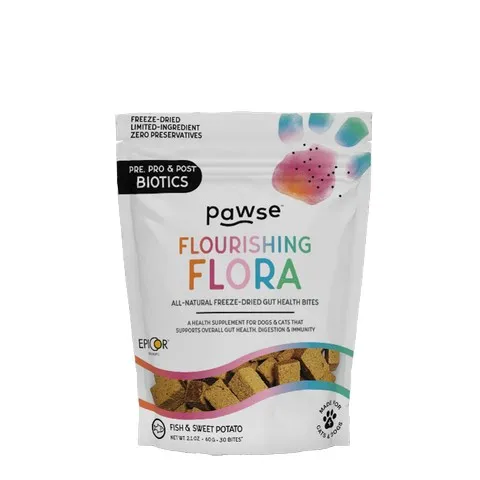 1ea Pawse Flourishing Flora 30ct- 30 day supply for 25lb Dog NO-CBD - Healing/First Aid